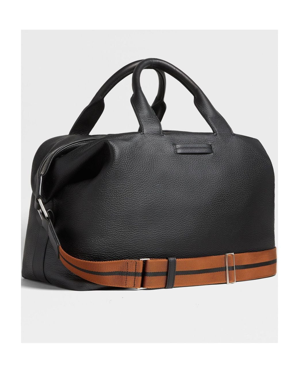 Zegna Black Raglan Deerskin Holdall for men
