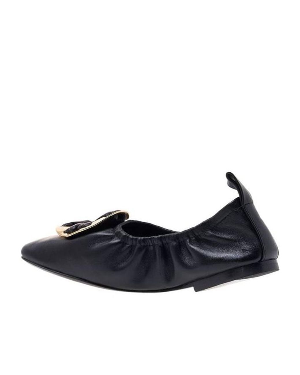 Tory Burch Blue Woven Double T 10Mm Ballerina Shoes
