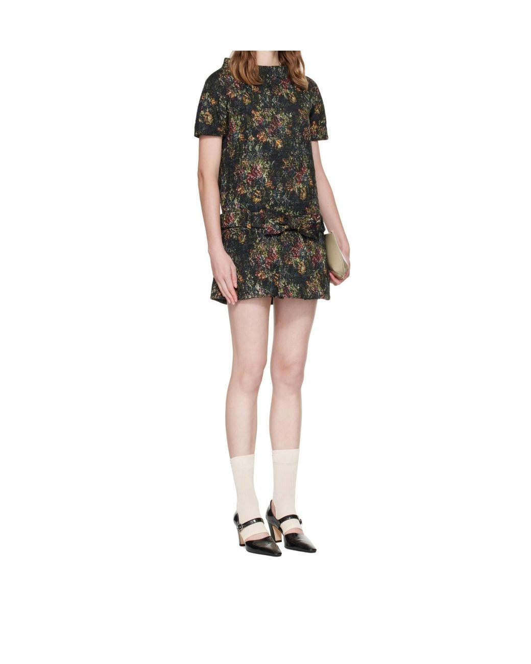 ShuShu/Tong Black Floral Print Dress