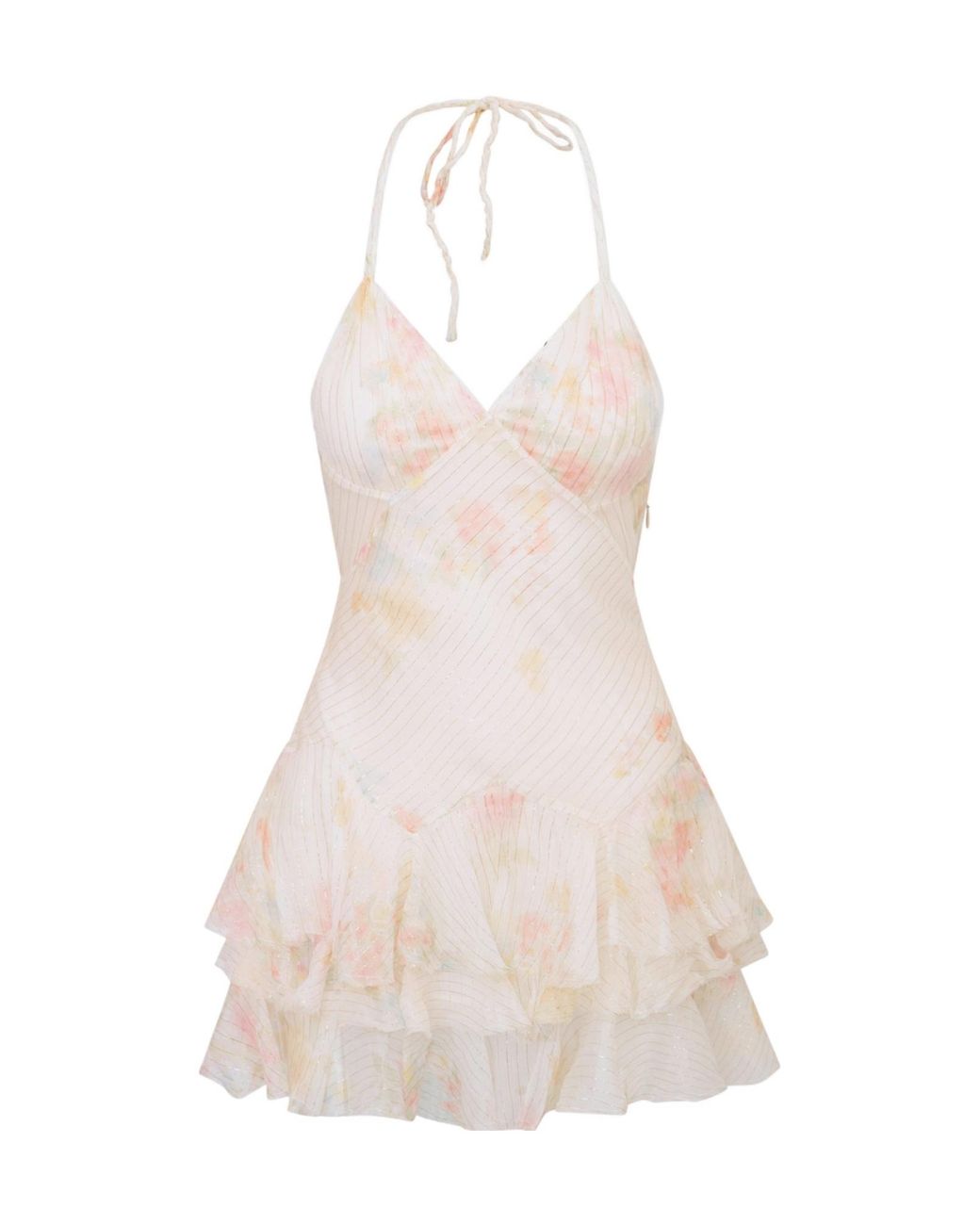 LoveShackFancy White Adrinette Ruffled Mini Dress