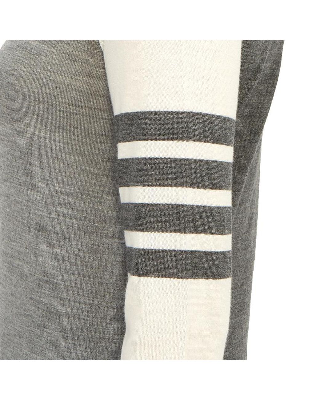 Thom Browne Gray Rwb Striped Knitted Crewneck Jumper