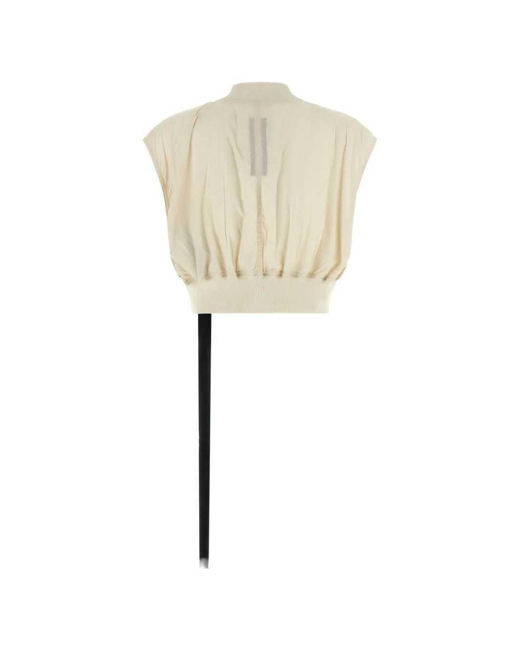 Rick Owens White Tatlin Zipped Bomber Vest