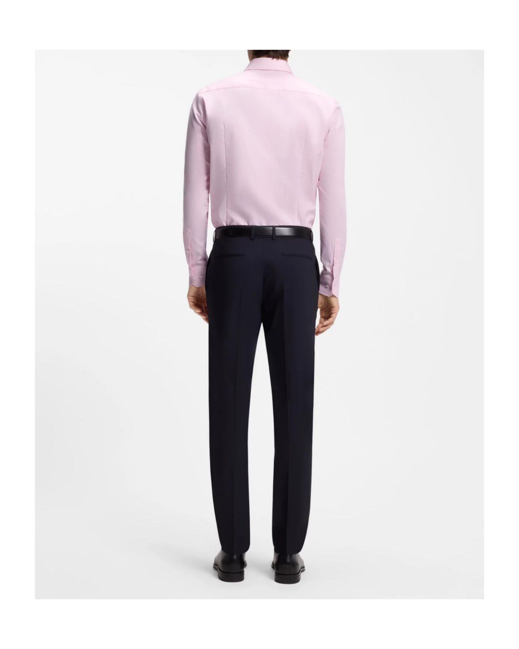 Boss Pink Slim-Fit Long-Sleeve Shirt for men