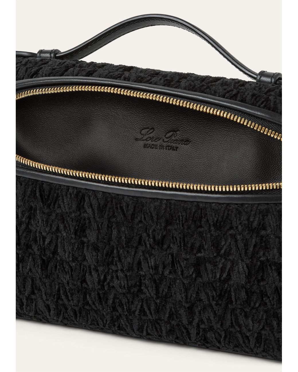 Loro Piana Black Extra Pocket L19 Shoulder Bag