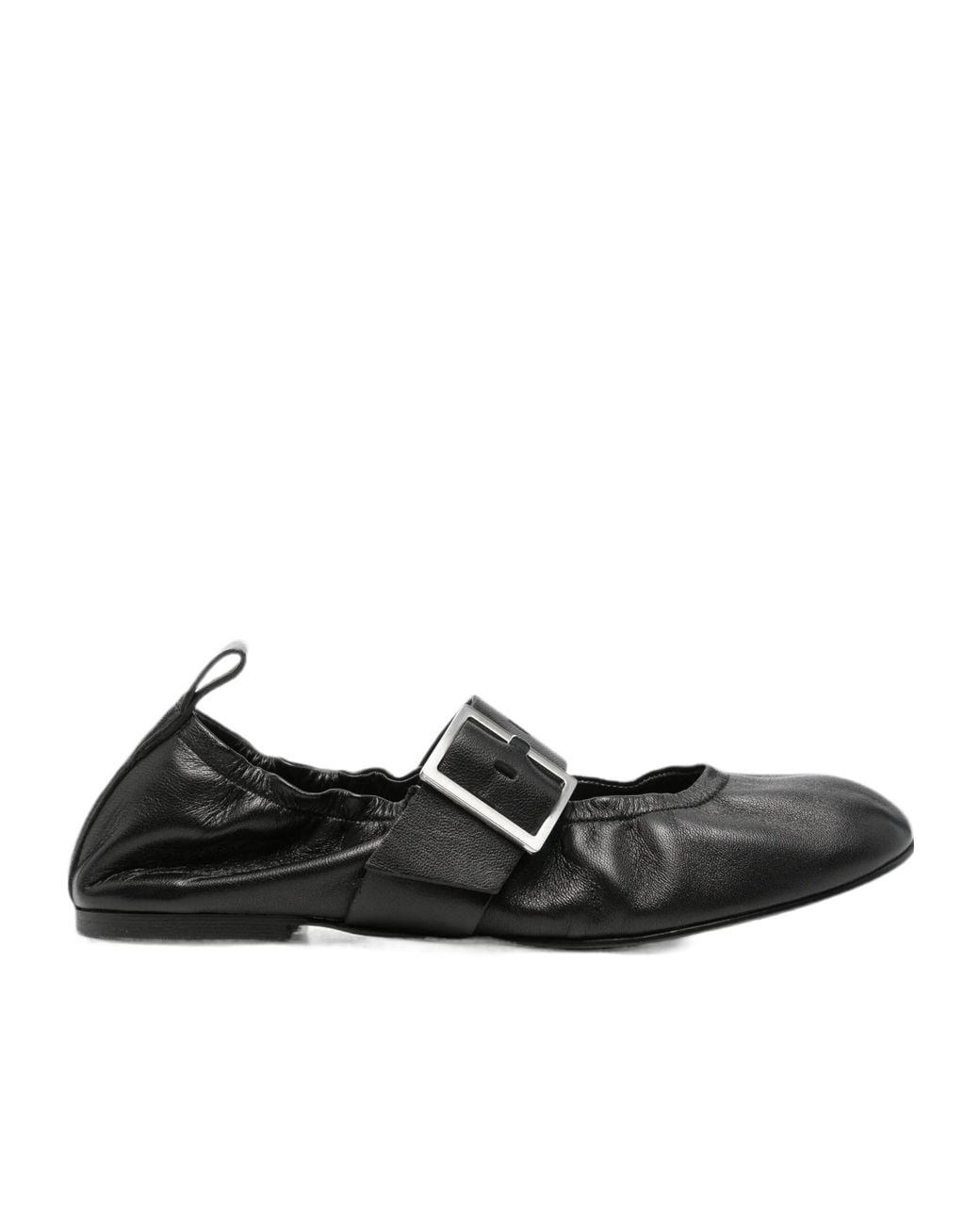 Alohas Black Sarea Buckle-Strap Ballet Flats