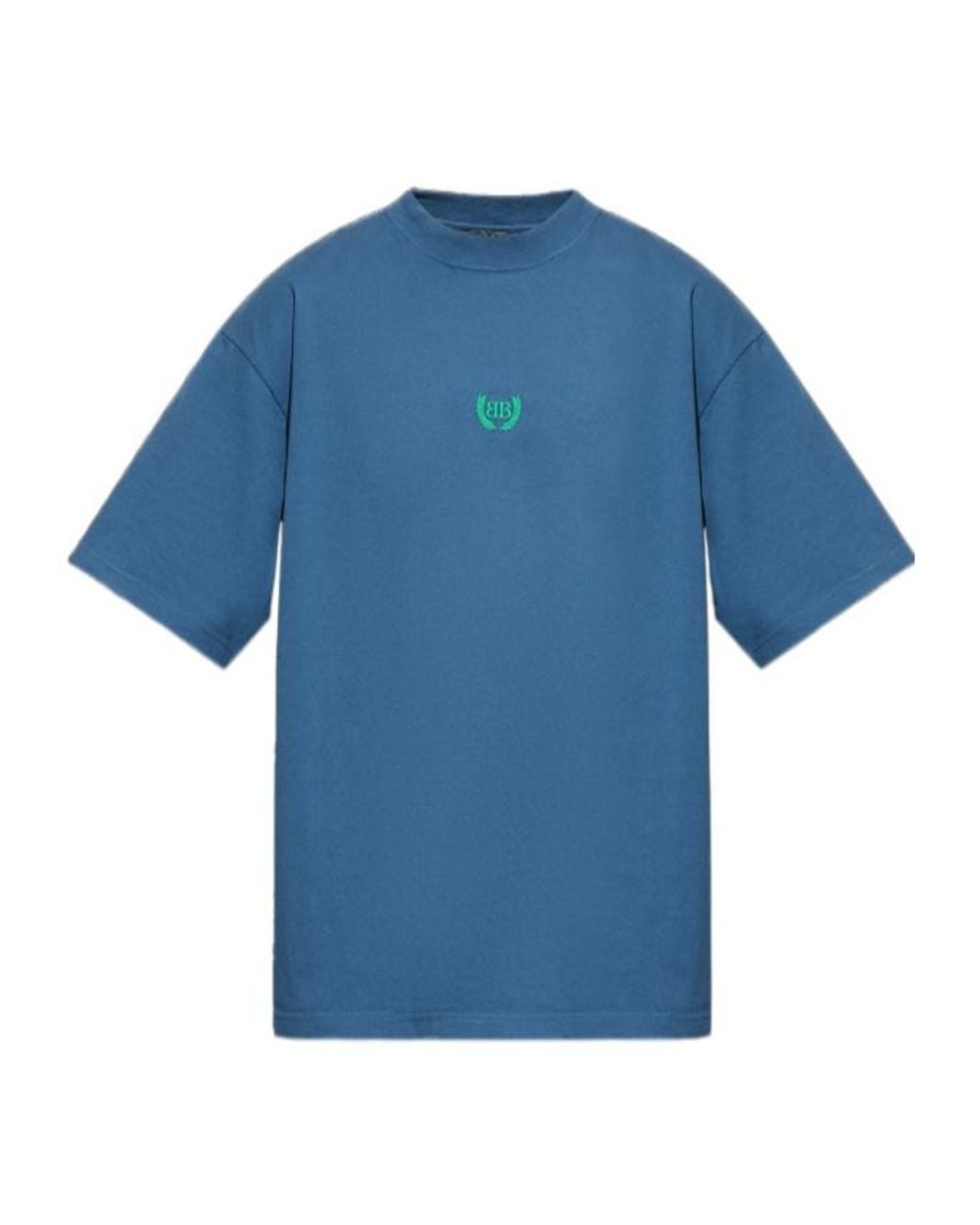 Balenciaga Blue Laurel Classic Medium Fit T-Shirt for men
