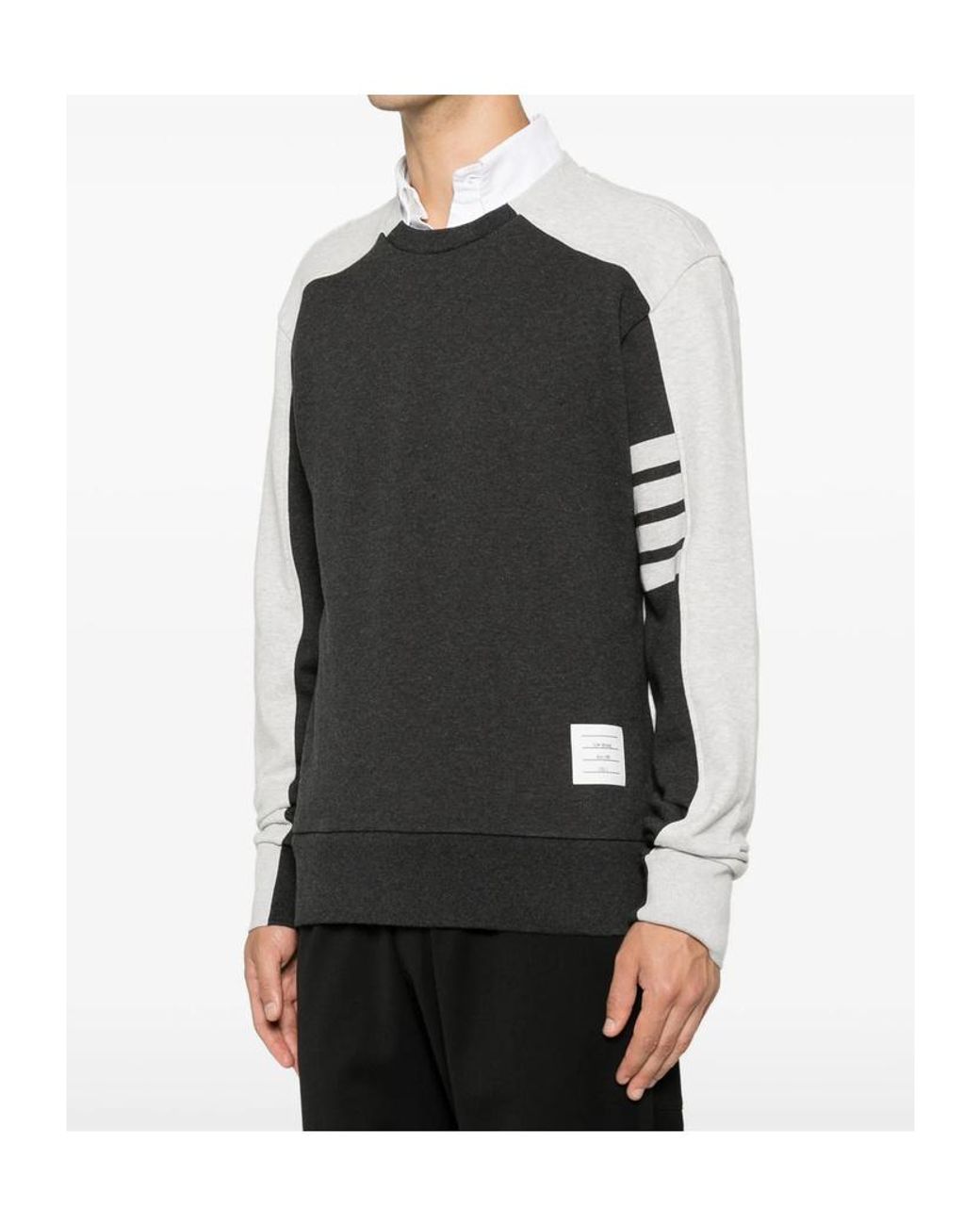Thom Browne Black Colorblock 4 Bar Sweatshirt for men