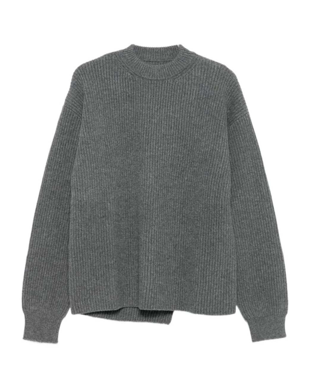 Jil Sander Gray Crew-Neck Sweater