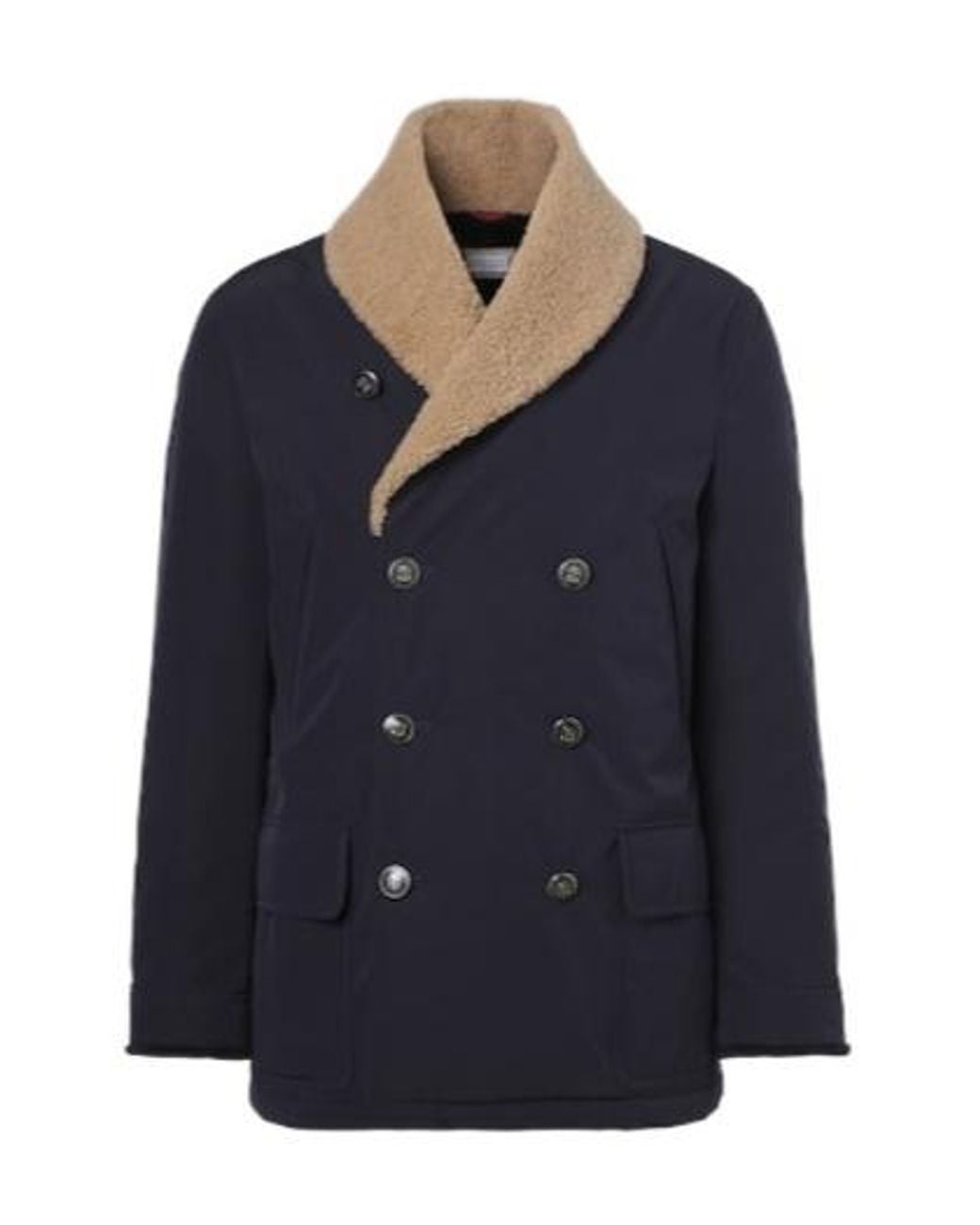 Brunello Cucinelli Blue Double-Breasted Jacket for men