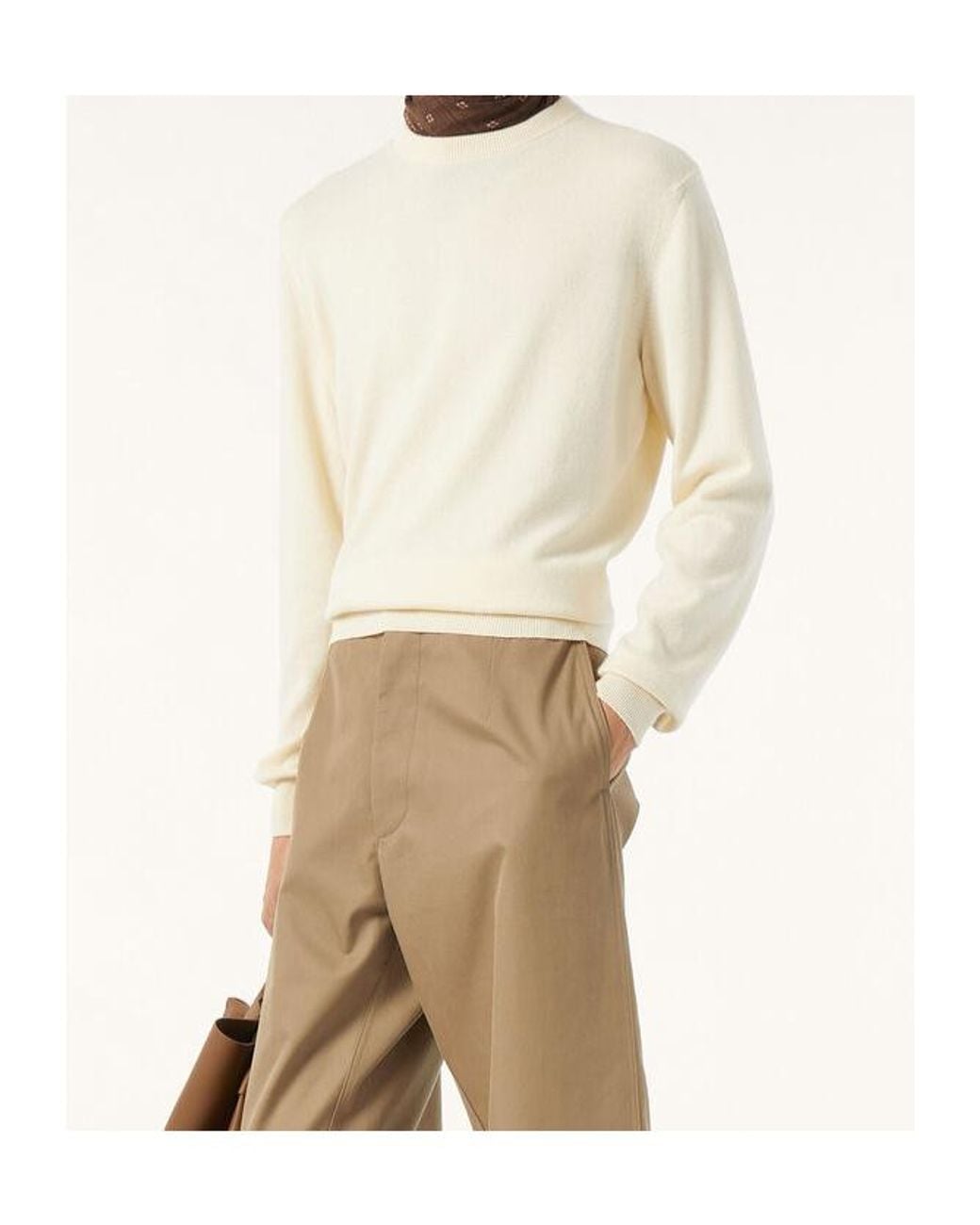 Loro Piana White Classic Crewneck for men