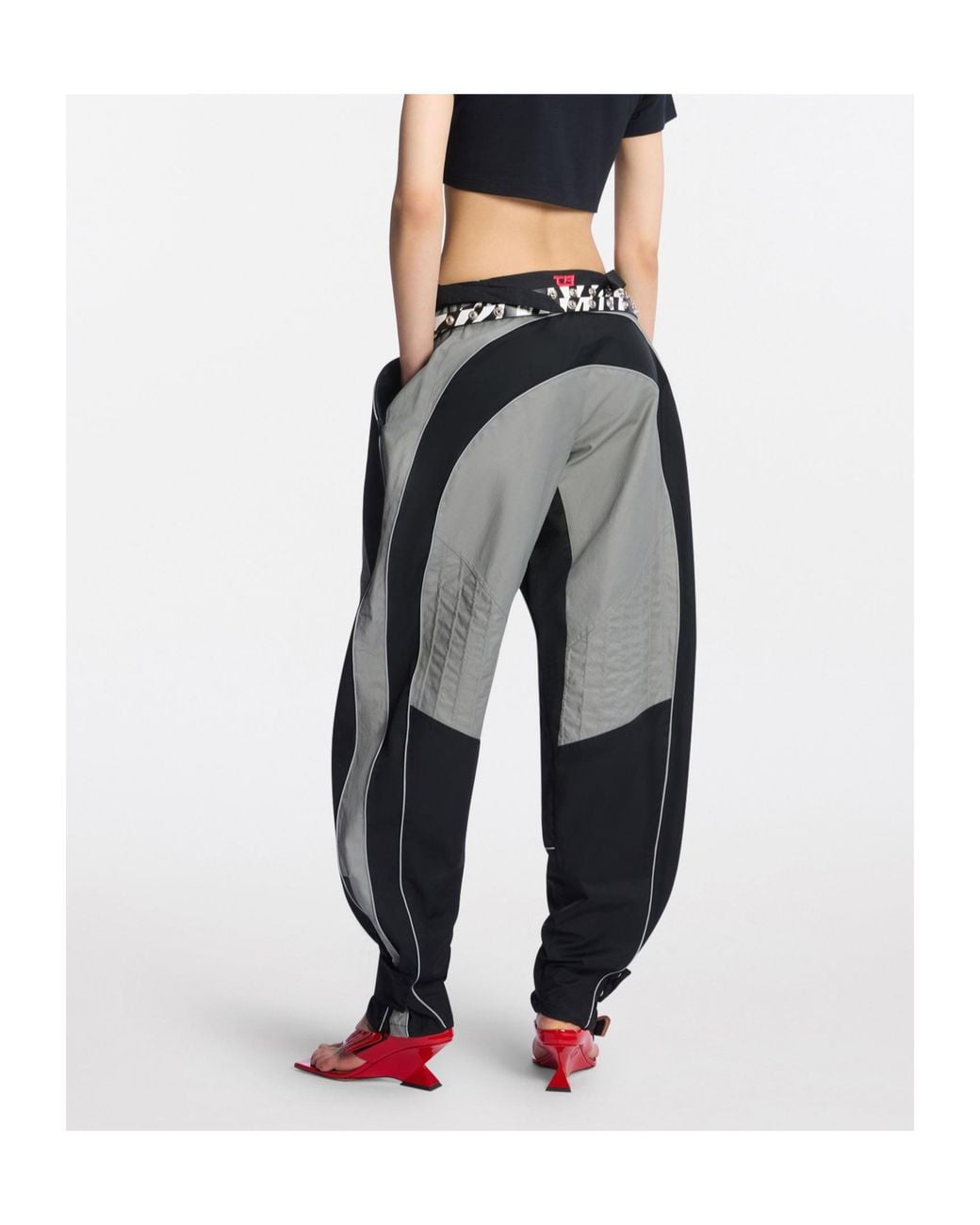 The Attico Gray The Two-Toned Panelled Pants