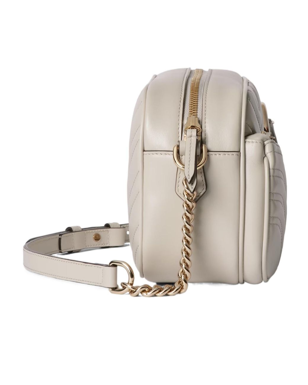 Gucci Natural Logo Plaque Quilted Shoulder Bag