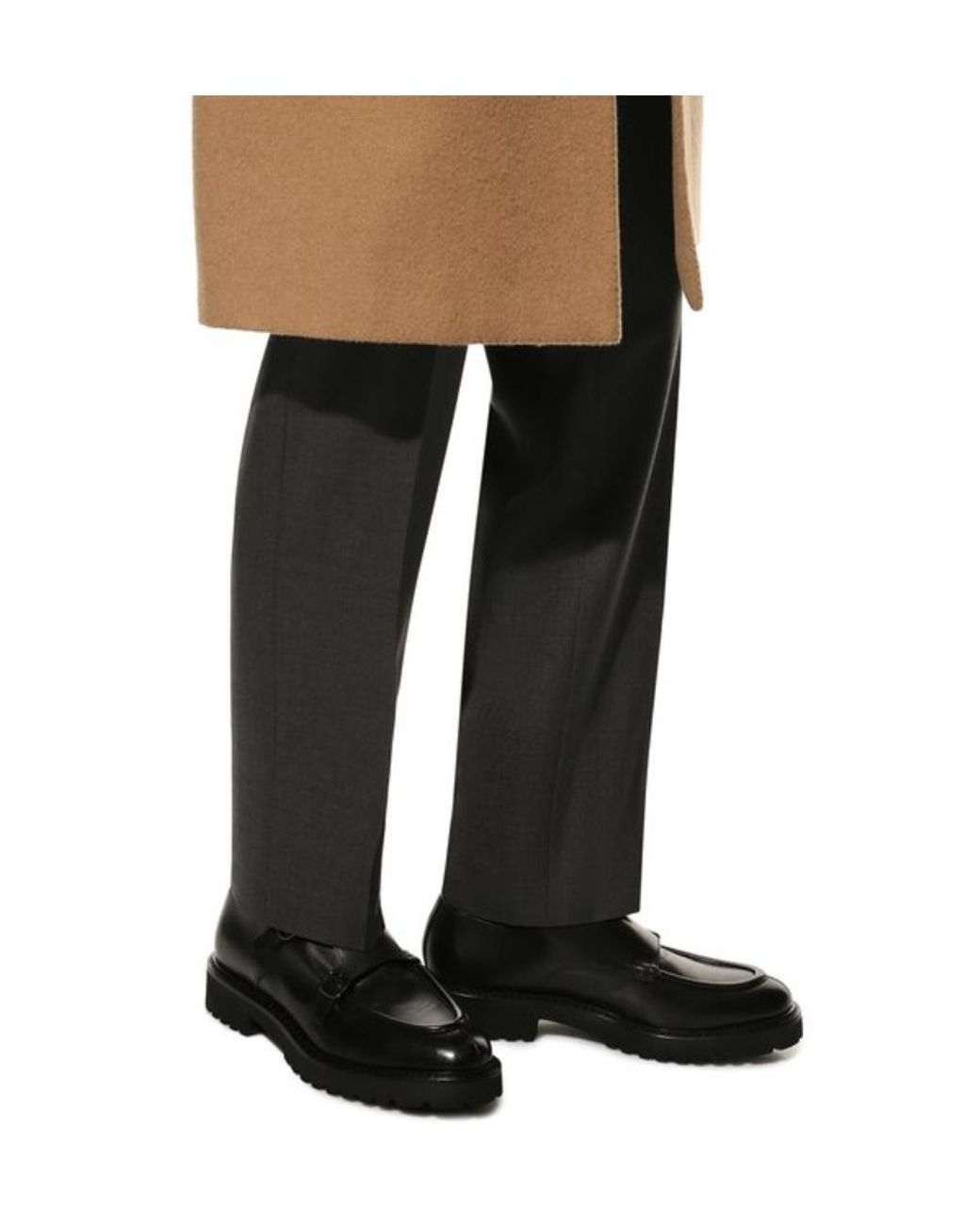 Doucal's Brown Double-Buckle Almond Toe Monk Shoes for men