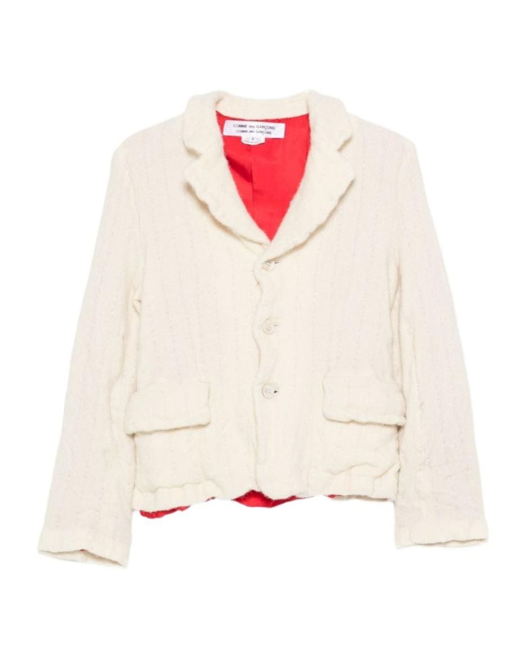 Comme des Garçons White Long-Sleeve Casual Jacket