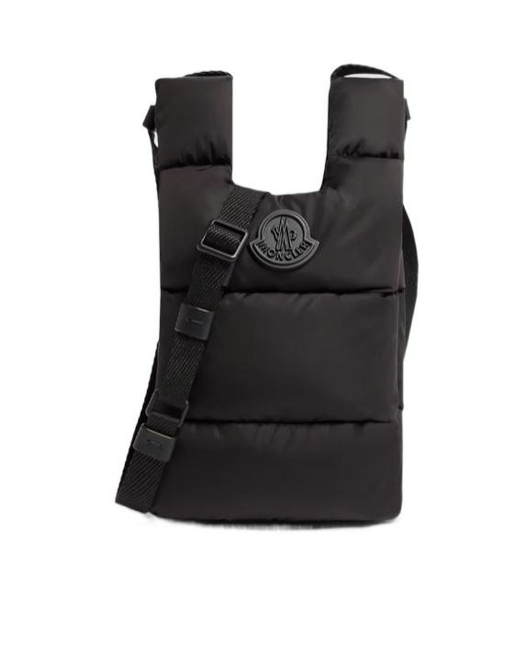 Moncler Black Legere Logo Patch Quilted Crossbody Bag