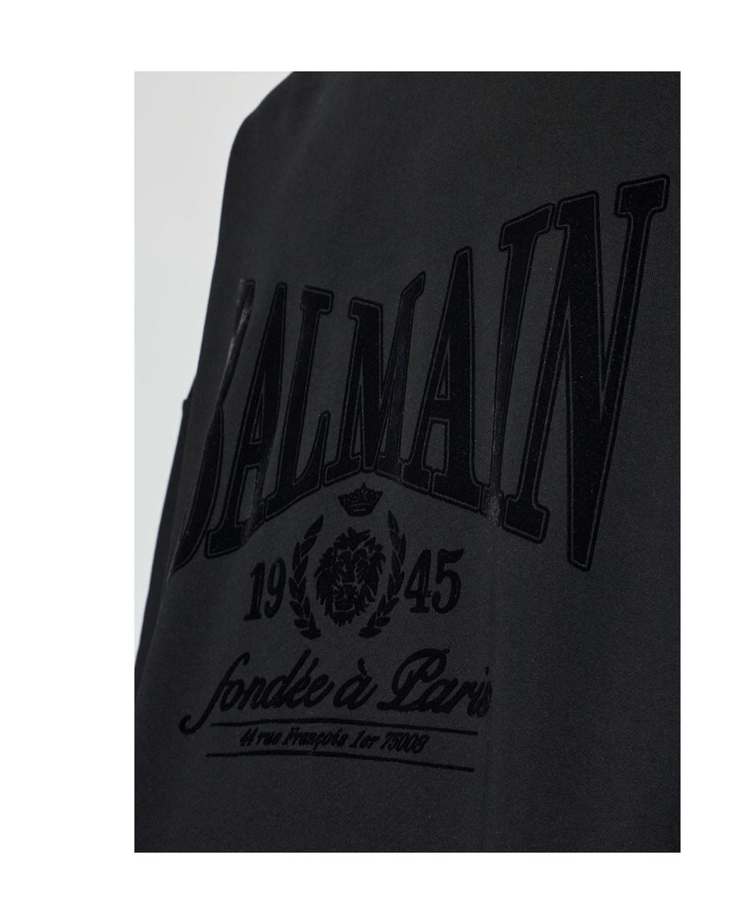 Balmain Blue Flocked Logo Crewneck Sweatshirt for men