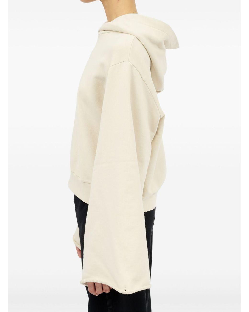 MM6 by Maison Margiela Natural Drop-Shoulder Hooded Sweatshirt
