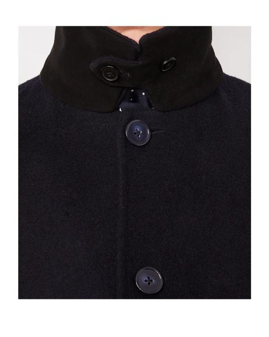 Officine Generale Blue Single-Breasted Long Overcoat for men