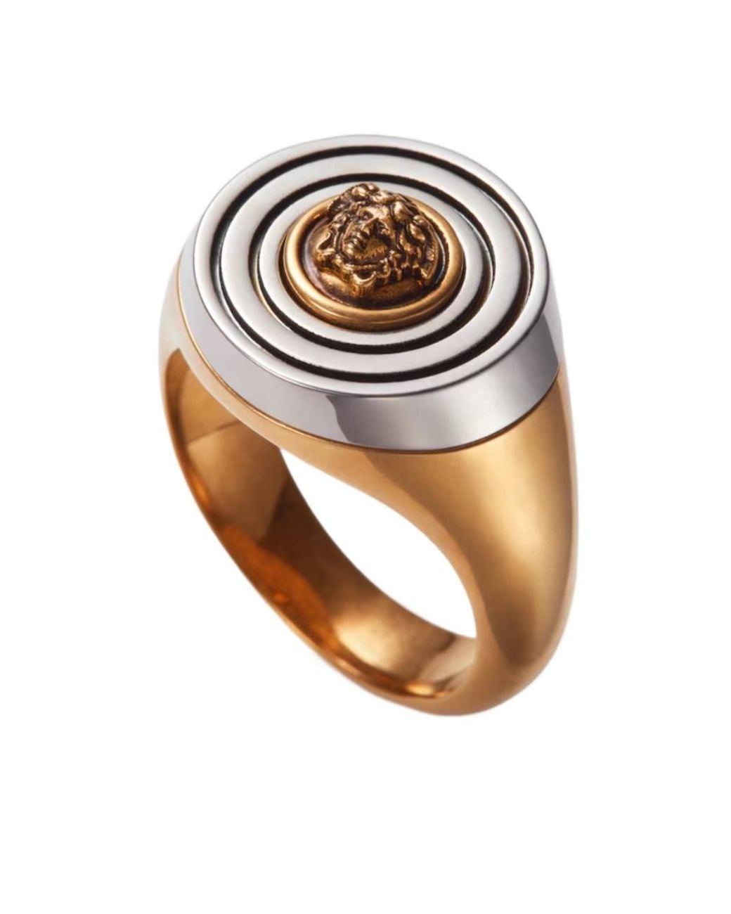 Versace White Medusa-Head Ring for men