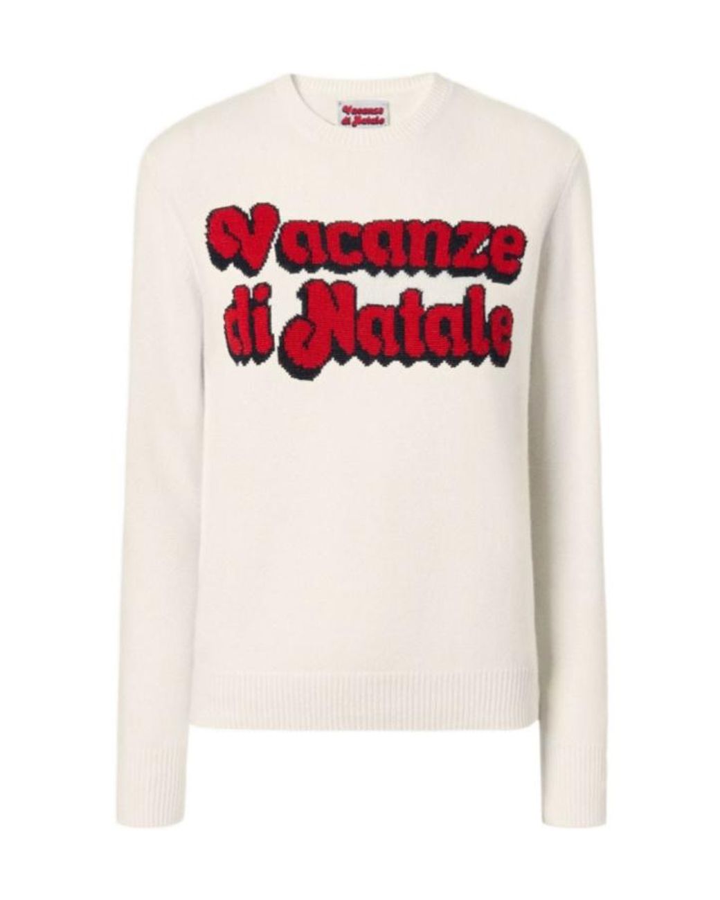 Mc2 Saint Barth White Bollicine Addicted Intarsia Crewneck Jumper