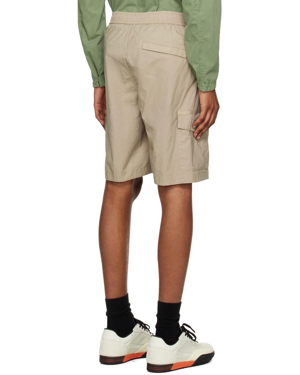 Stone Island Gray Compass Badge Bermuda Shorts for men