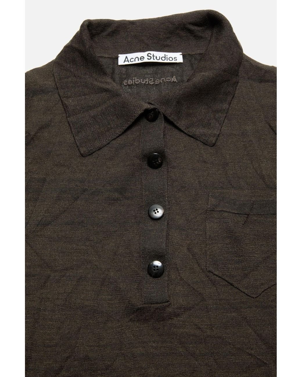 Acne Green Silk Polo Knit