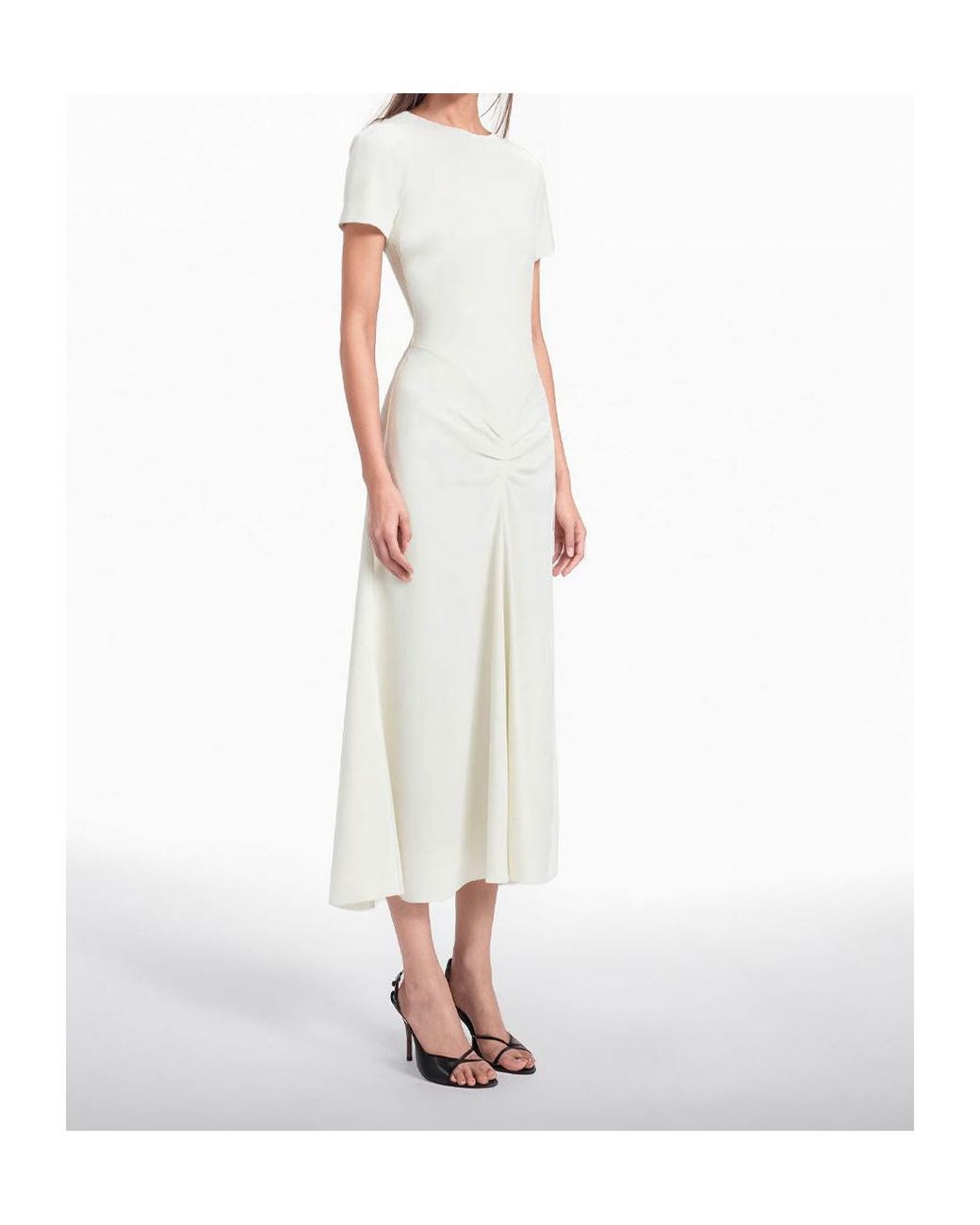 Victoria Beckham White Pleated Dress