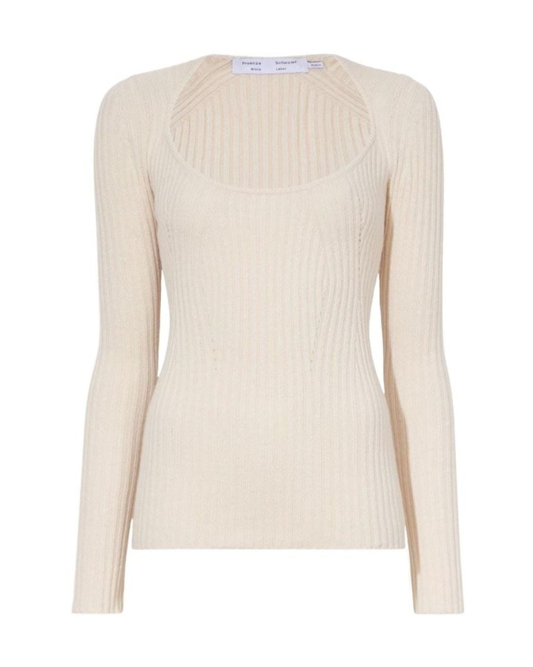 Proenza Schouler Natural Label Scoop Neck Knitted Top