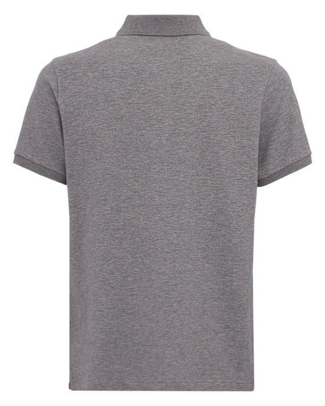 Moncler Gray Logo Patch Cotton Polo Shirt for men