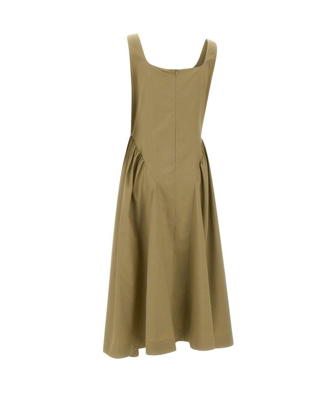 Marella Green Gathered Midi Dress