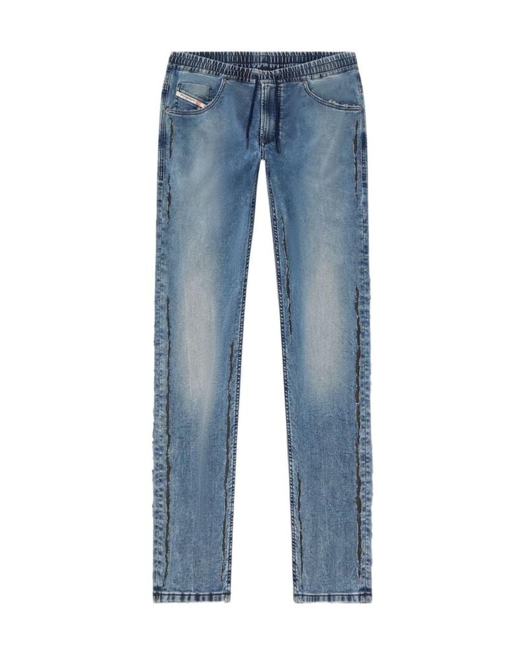 DIESEL Blue 2030-D-Krooley Drawstring Jogging Jeans for men