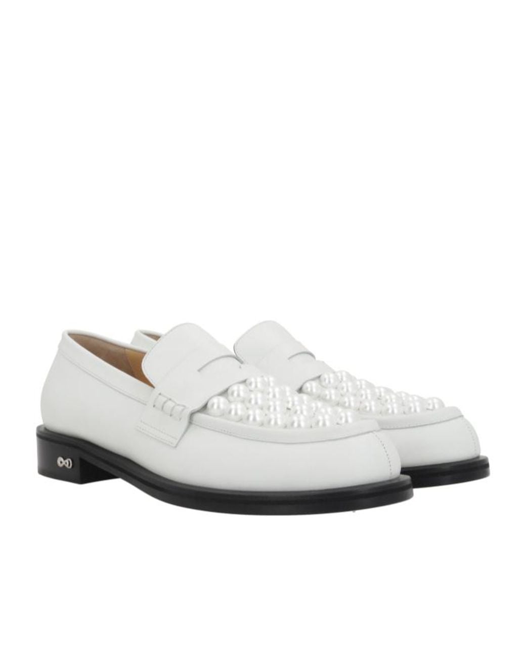 Mach & Mach White Caddy Loafers
