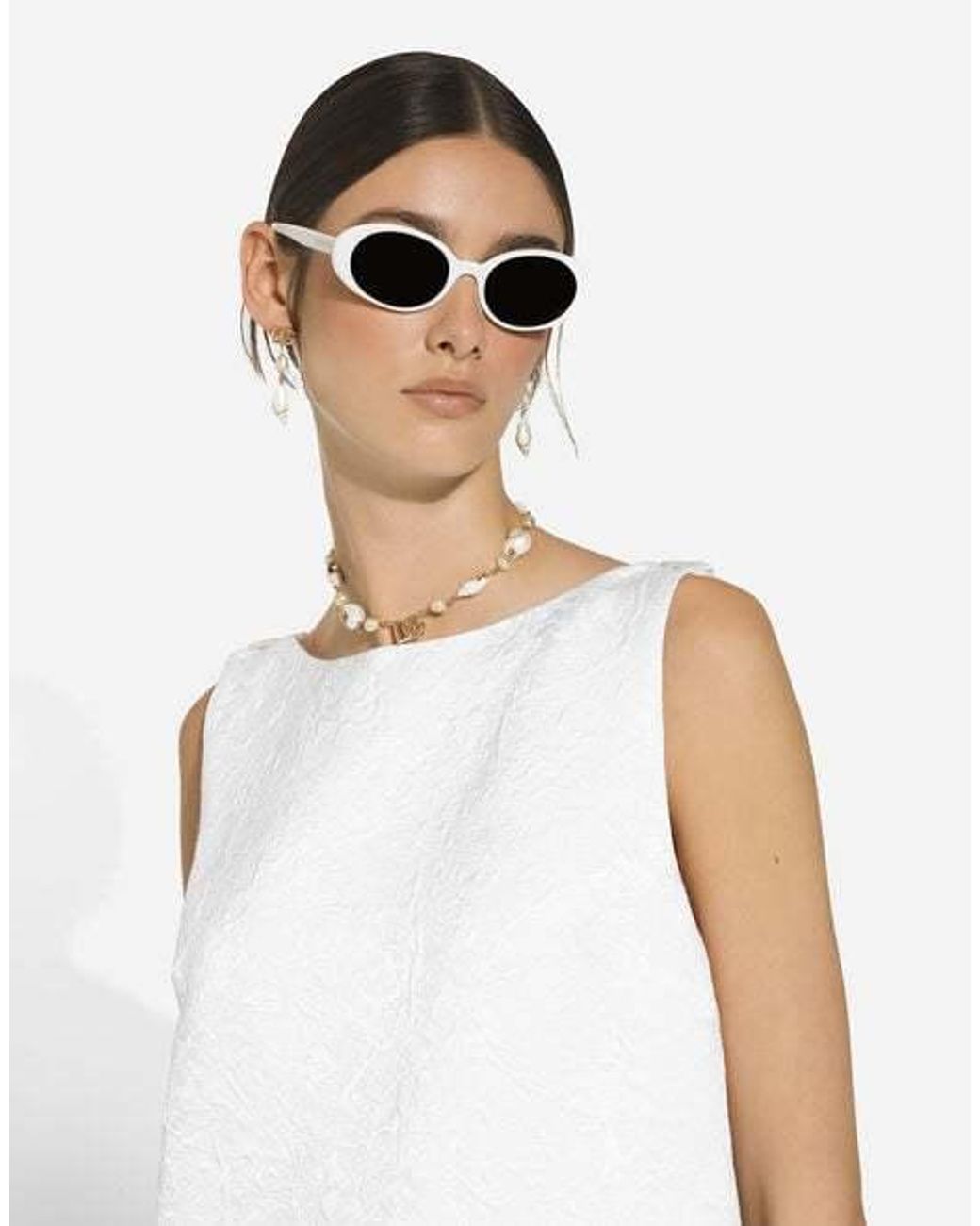 Dolce & Gabbana White Dg Logo Lettering Earrings