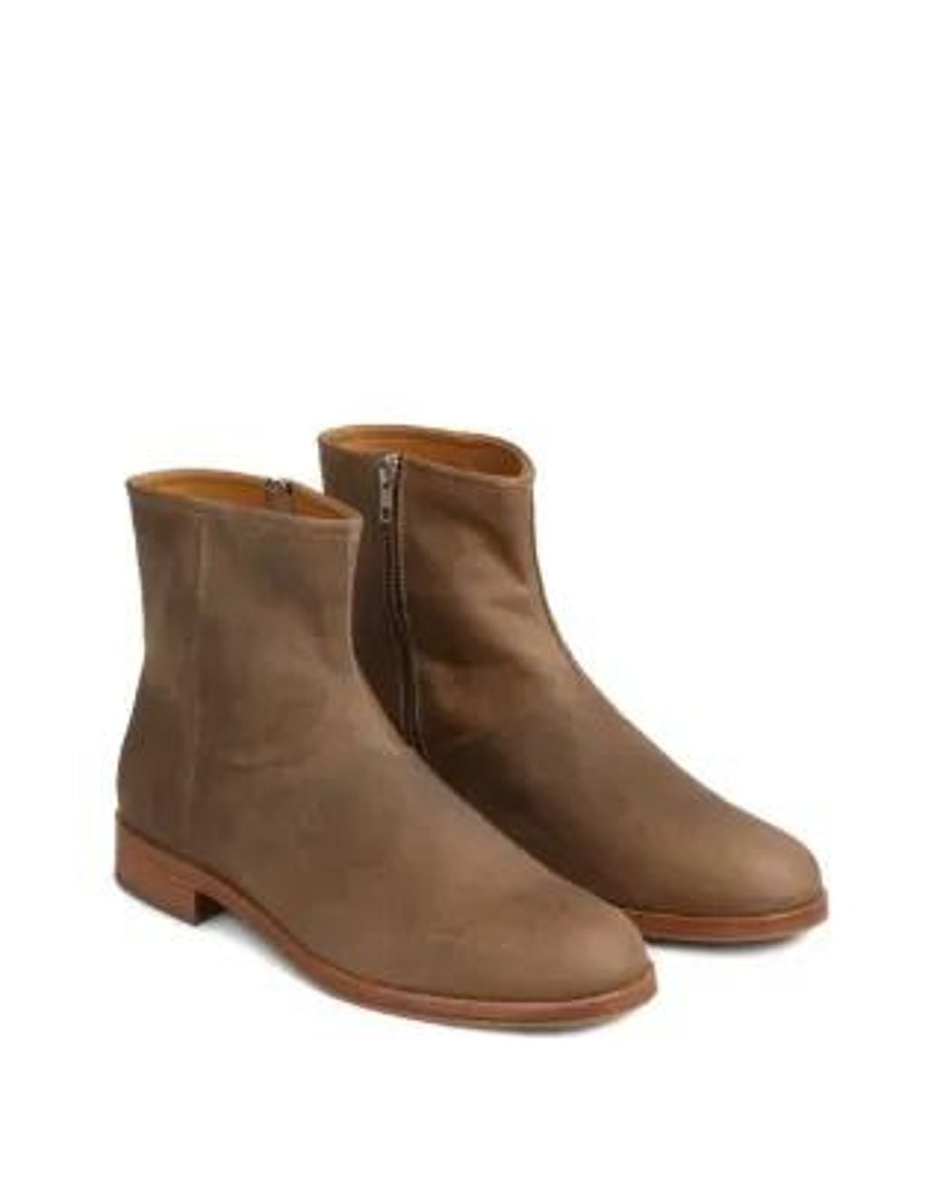 Common Projects Brown Waxed Suede Side-Zip Boots for men