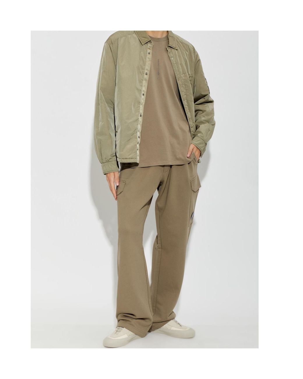 C P Company Green Lens-Detail Cargo Pants for men