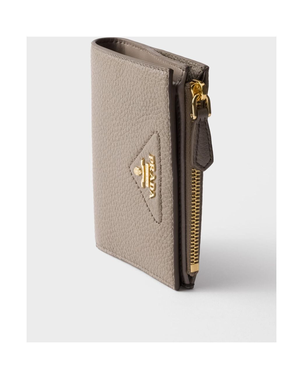 Prada Gray Small Leather Wallet