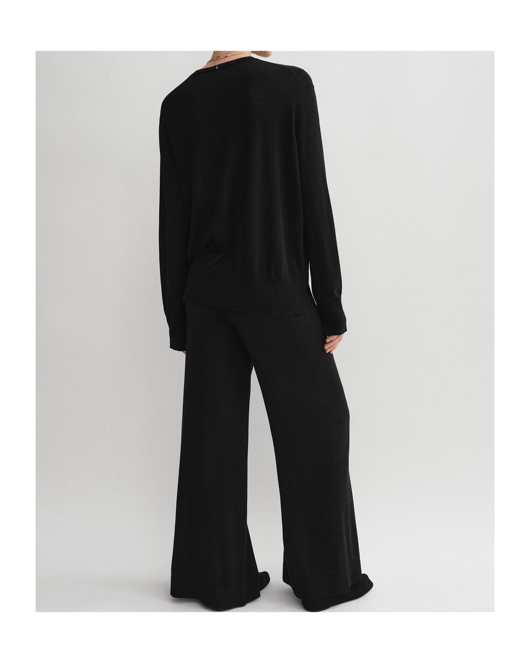 Totême Black Totême Crewneck Knitted Jumper