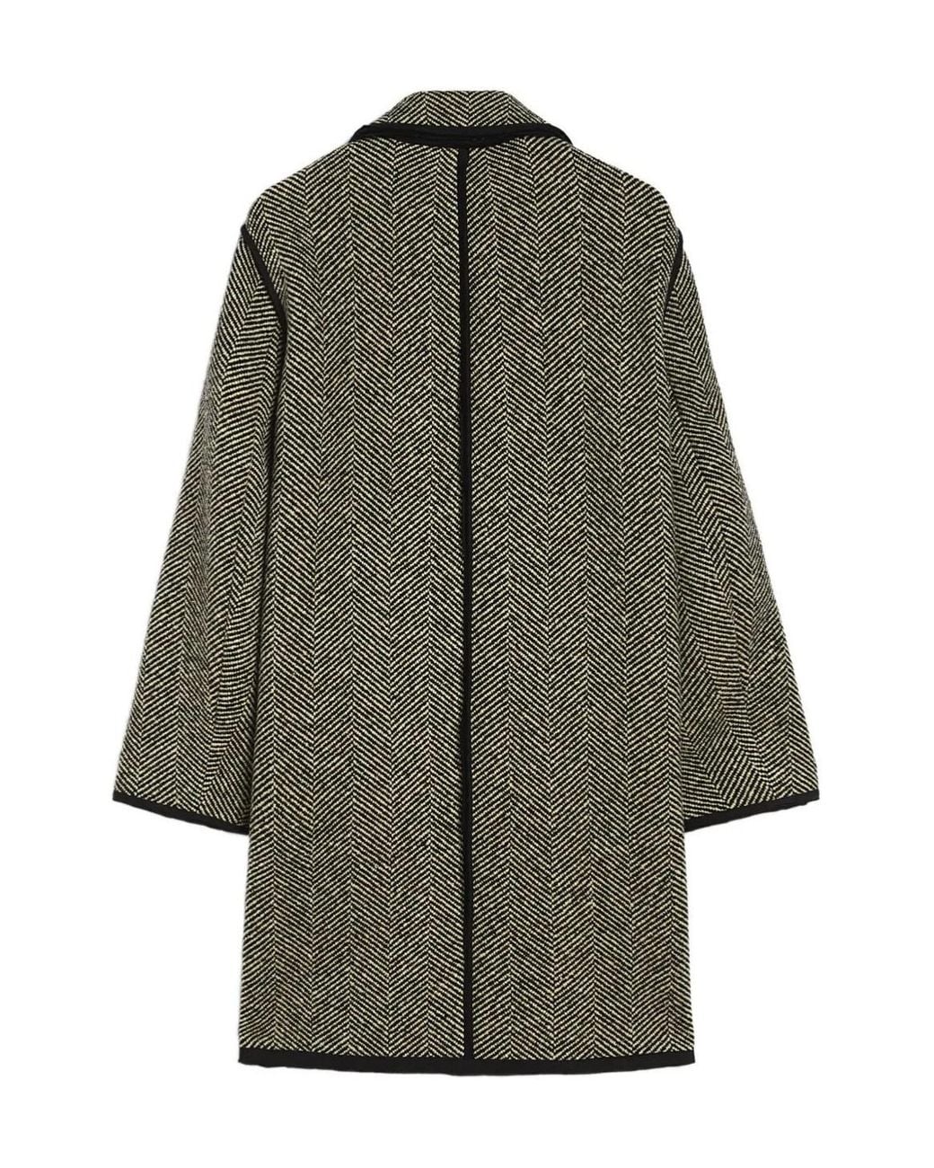 Jil Sander Green Tweed Coat