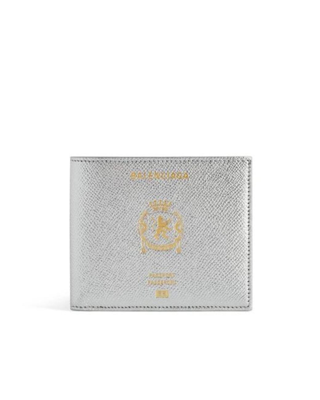 Balenciaga White Passport Bi-Fold Square Wallet for men