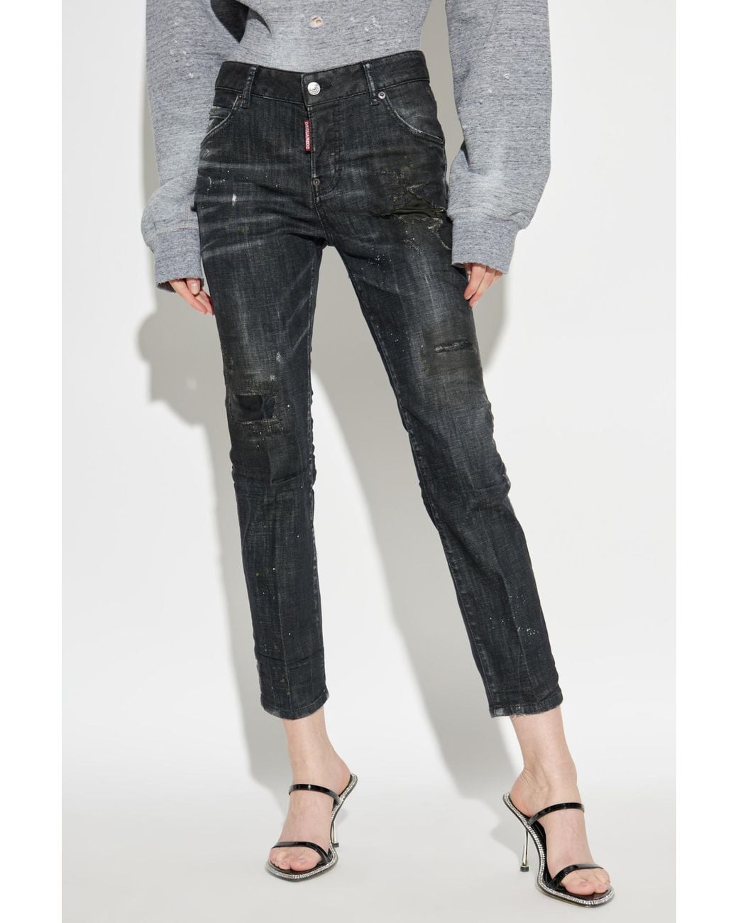 DSquared² Gray Nirvana Wash Cool Girl Distressed Jeans