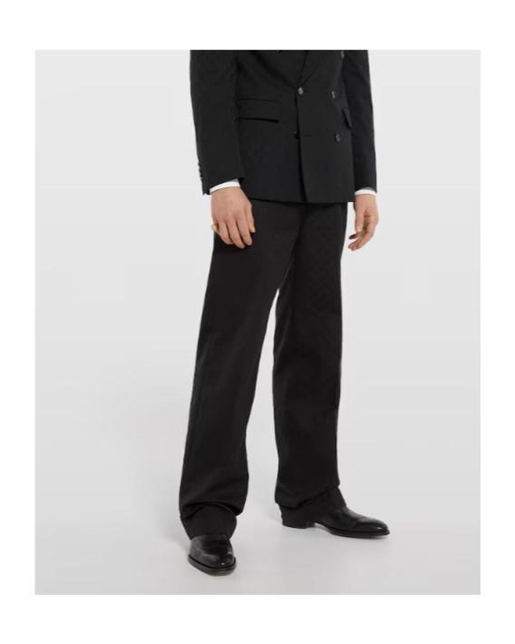 Gucci Black Gg Cotton Canvas Pants for men