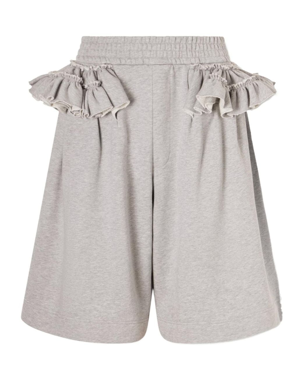 Dries Van Noten Gray Ruffled Shorts