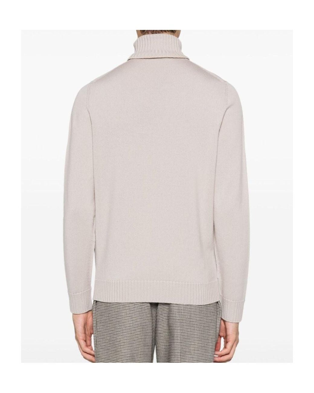 Drumohr White Turtleneck Knit Sweater for men