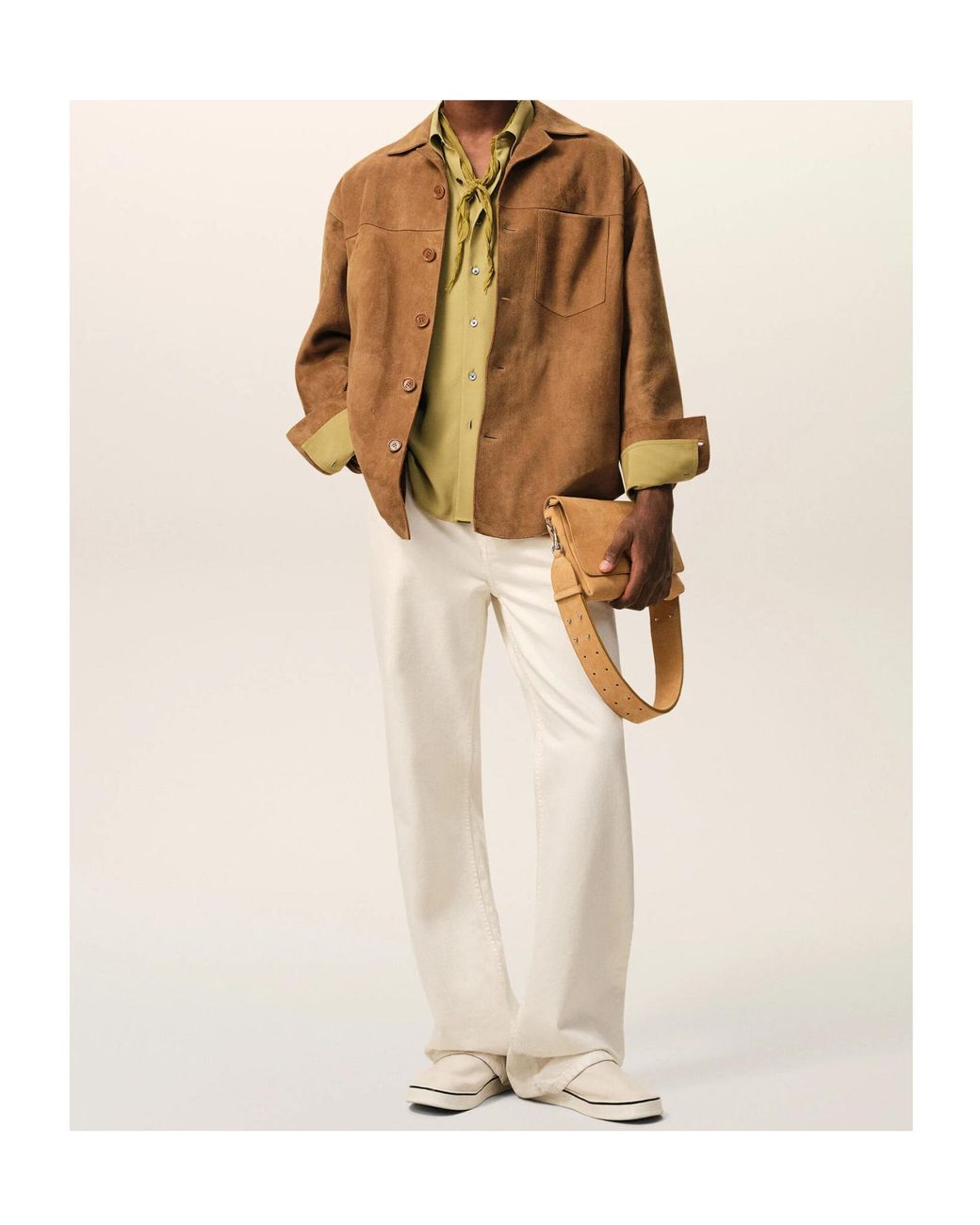 AMI Brown Ami Buttoned Overshirt for men