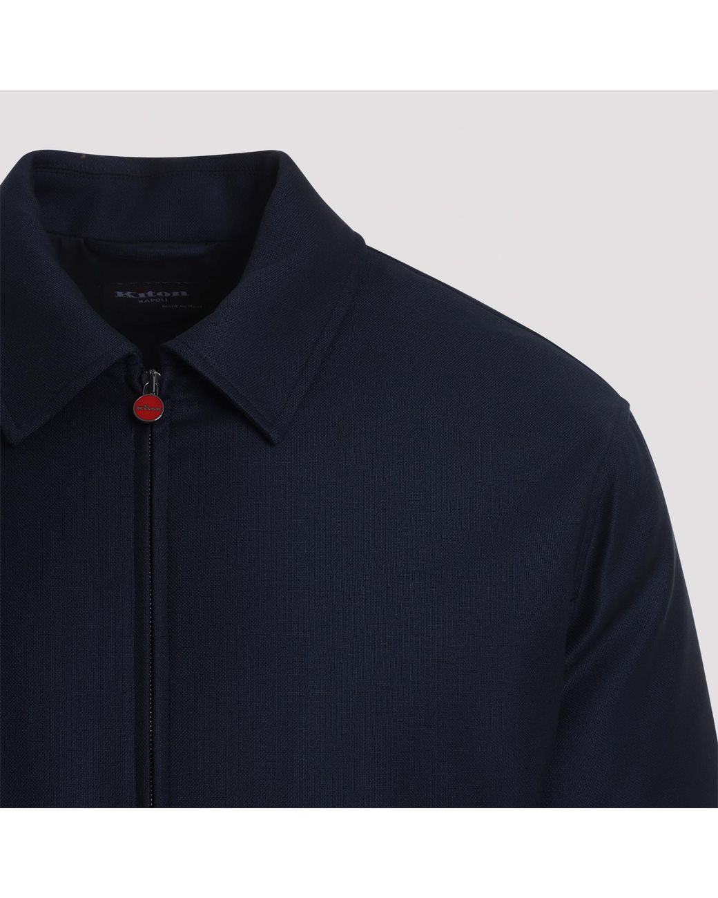 Kiton Blue Zip-Up Bomber Jacket for men