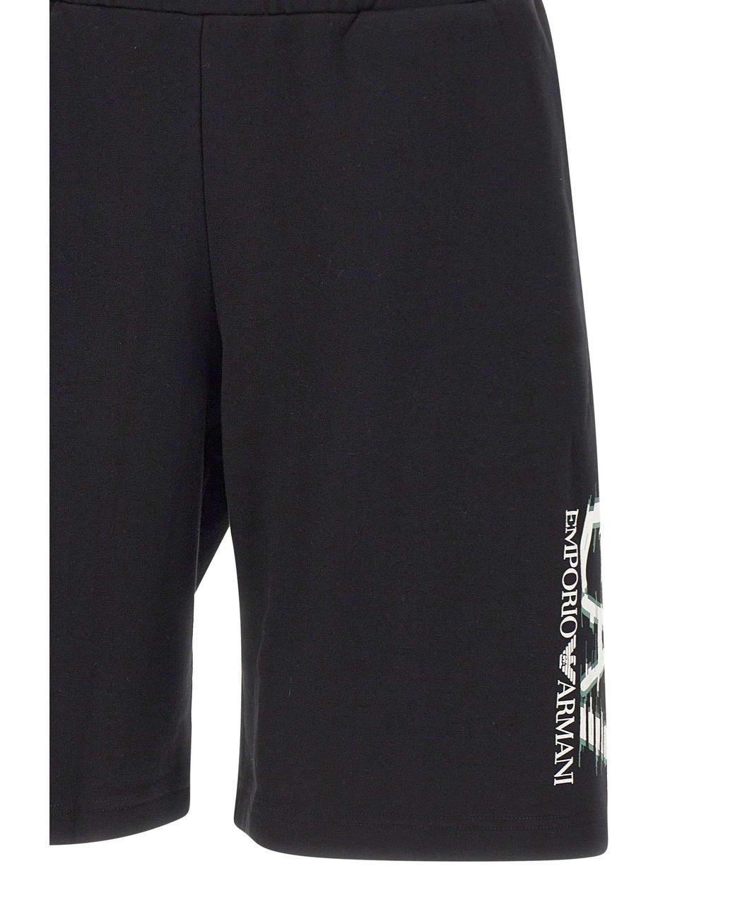 EA7 Blue Logo Drawstring Shorts for men