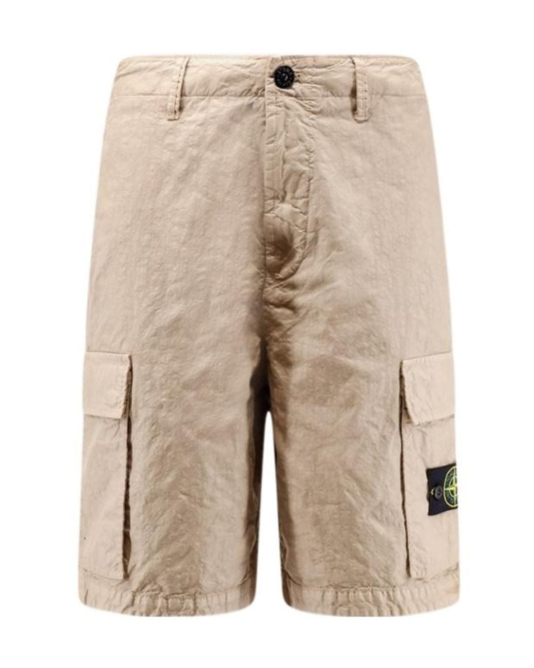 Stone Island Natural Technical Cargo Shorts for men