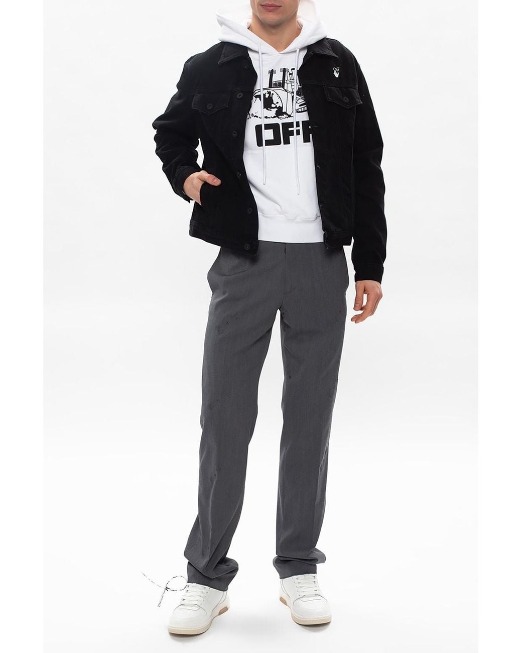 Off-White c/o Virgil Abloh White World Caterpillar Print Hoodie for men