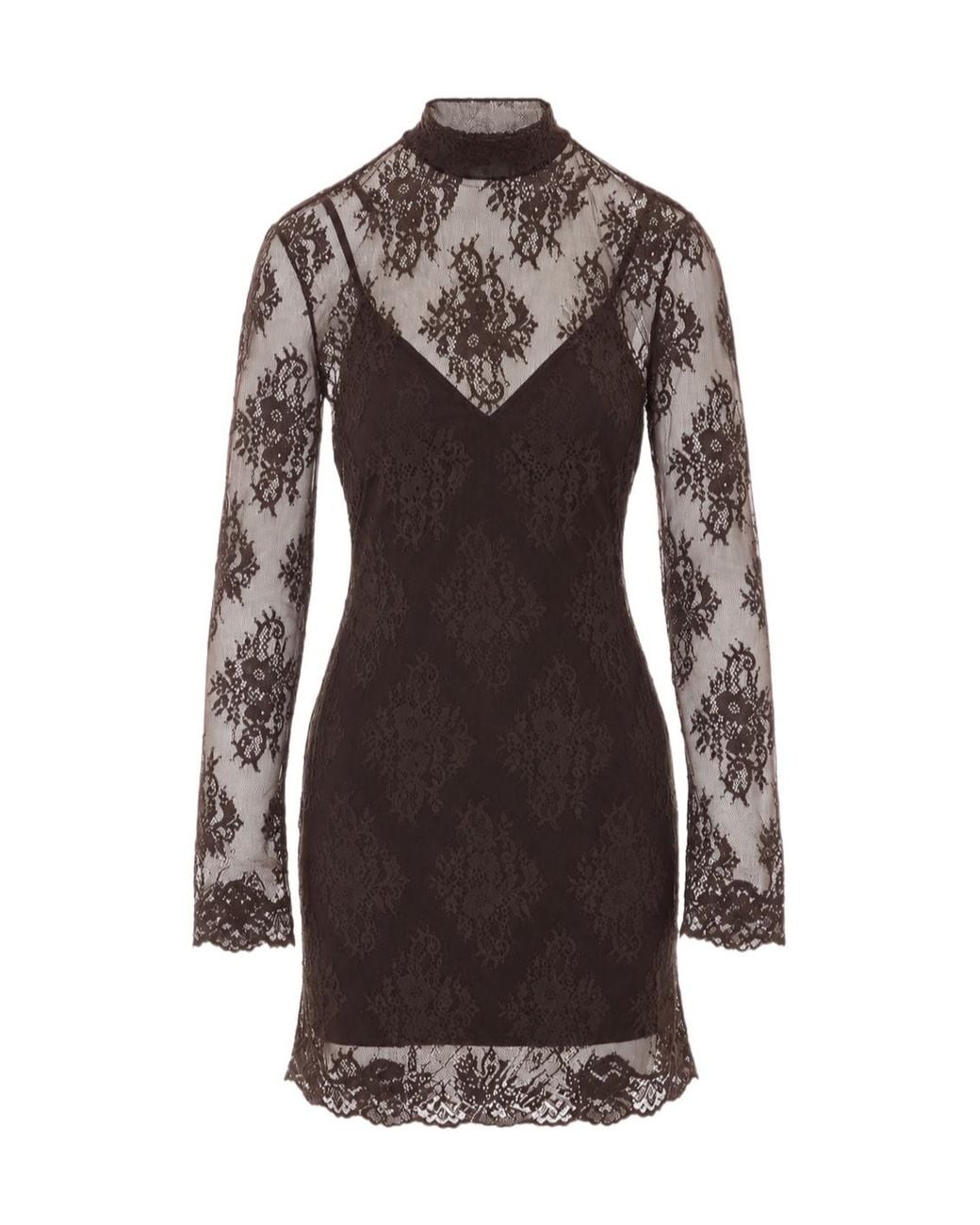 Aniye By Brown Lace Mini Dress