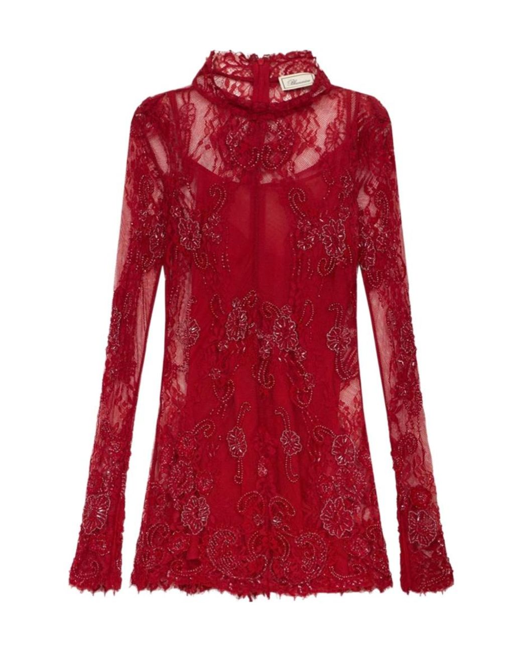 Blumarine Red Lace Mini Dress